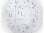 BALON 45 CM CYFRA 4 ROK GWIAZDKI NIEBIESKI DO HELU TUBAN TB3637