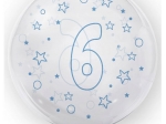 BALON 45 CM CYFRA 6 ROK GWIAZDKI NIEBIESKI DO HELU TUBAN TB3639
