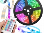 TAŚMA LED RGB KOLOROWA 5M WODOODPORNA PASEK PILOT LEDY LAMPKI Z PILOTEM